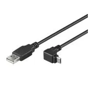Cablu PremiumCord micro USB 2.0, AB, 90°, 3m