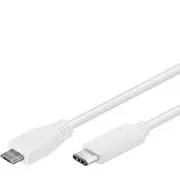 PremiumCord USB-C/tată - USB 2.0 Micro-B/Tată, alb, 0,6 m