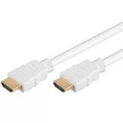 Cablu PremiumCord HDMI High Speed + Ethernet, alb, conectori placati cu aur, 10 m