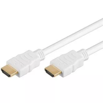 Cablu PremiumCord HDMI High Speed + Ethernet, alb, conectori placati cu aur, 10 m