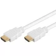 Cablu PremiumCord HDMI High Speed + Ethernet, alb, conectori placati cu aur, 3 m