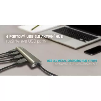 i-tec USB 3.0 metal HUB de încărcare 4 porturi