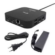 Stație de andocare i-tec USB-C dual HDMI cu alimentare de 100W + încărcător universal i-tec de 100W