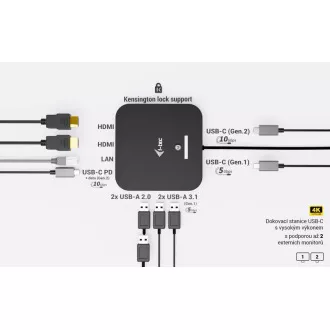 Stație de andocare i-tec USB-C dual HDMI cu alimentare de 100W + încărcător universal i-tec de 100W Stație de andocare i-tec USB-C dual HDMI cu alimentare de 100W + încărcător universal i-tec de 100W