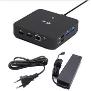 Stație de andocare i-tec USB-C DP Dual HDMI, alimentare 100W + încărcător universal i-tec 100W