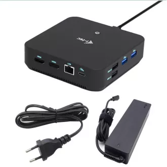 Stație de andocare i-tec USB-C DP Dual HDMI, alimentare 100W + încărcător universal i-tec 100W