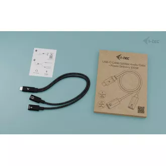 Splitter de cablu USB-C i-tec Audio/Date, alimentare 100W