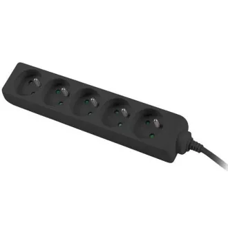 Cablu prelungitor 230V 3m 5 prize, negru