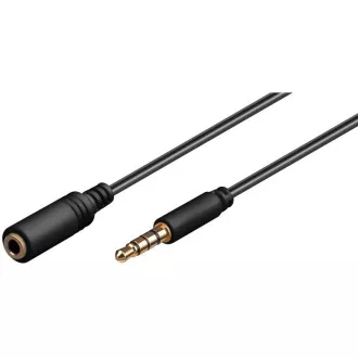 Mufă PremiumCord 3,5 mm 4 pini M/F 2m