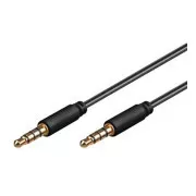 Mufă PremiumCord 3,5 mm 4 pini M/M 0,5 m