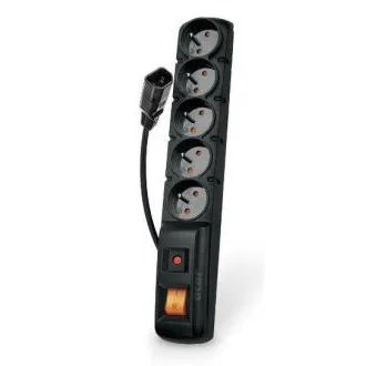 Acar F5 IEC 5m cablu, 5 prize, protector de supratensiune, C14 pentru UPS, negru Acar F5 IEC 5m cablu, 5 prize, protector de supratensiune, C14 pentru UPS, negru