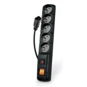 Acar F5 IEC 5m cablu, 5 prize, protector de supratensiune, C14 pentru UPS, negru