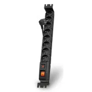 Acar S8 FA Rack Cablu de 1,5 m, 8 prize, protecție împotriva supratensiunilor, pentru rack, negru