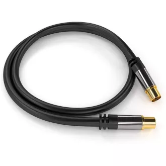 PremiumCord Cablu patch antenă TV HQ M/F 75Ohm (135dB) 4x ecranat 1,5m