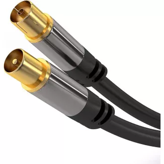 PremiumCord Cablu patch antenă TV HQ M/F 75Ohm (135dB) 4x ecranat 5m PremiumCord Cablu patch antenă TV HQ M/F 75Ohm (135dB) 4x ecranat 5m