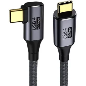 PremiumCord USB4 Gen 3x2 40Gbps 8K@60Hz 240W, Thunderbolt, 0,8m curbat PremiumCord USB4 Gen 3x2 40Gbps 8K@60Hz 240W, Thunderbolt, 0,8m curbat
