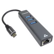 Adaptor PremiumCord USB-C la Gigabit + 3x USB 3.0