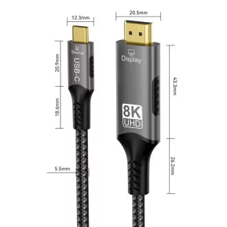 Cablu USB-C la HDMI PremiumCord, 2 m