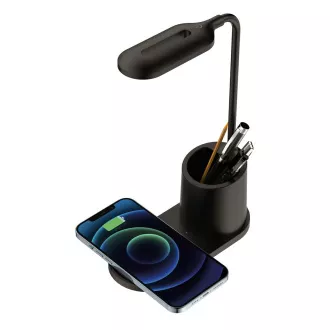 Lampă de masă LED Platinet PDL1930B, 3W, reglabilă, încărcare wireless, neagră Lampă de masă LED Platinet PDL1930B, 3W, reglabilă, încărcare wireless, neagră