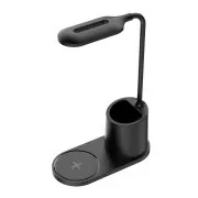 Lampă de masă LED Platinet PDL1930B, 3W, reglabilă, încărcare wireless, neagră
