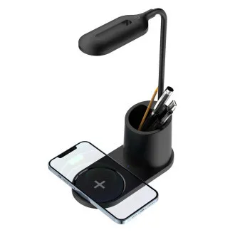 Lampă de masă LED Platinet PDL1930B, 3W, reglabilă, încărcare wireless, neagră Lampă de masă LED Platinet PDL1930B, 3W, reglabilă, încărcare wireless, neagră