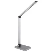 Lampă de masă LED Platinet PDL888S, 10W, reglabilă, încărcare wireless, port USB, argintie