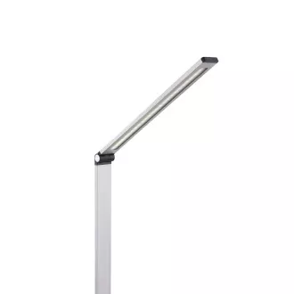 Lampă de masă LED Platinet PDL888S, 10W, reglabilă, încărcare wireless, port USB, argintie