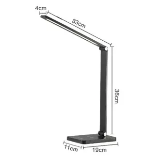 Lampă de masă LED Platinet PDL888S, 10W, reglabilă, încărcare wireless, port USB, argintie