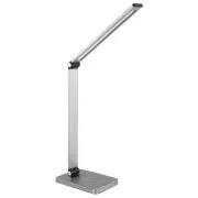 Lampă de masă LED Platinet PDL888S, 10W, reglabilă, încărcare wireless, port USB, argintie