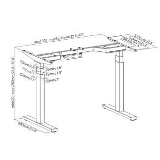 Bază de masă reglabilă pe înălțime Brateck M08-23DE 2 motoare gamă 620-1280 mm capacitate de încărcare 100 kg Bază de masă reglabilă pe înălțime Brateck M08-23DE 2 motoare gamă 620-1280 mm capacitate de încărcare 100 kg