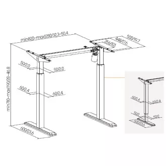Bază de masă reglabilă pe înălțime Brateck S03-22DE 1 motor gamă 710-1190 mm capacitate de încărcare 80 kg Bază de masă reglabilă pe înălțime Brateck S03-22DE 1 motor gamă 710-1190 mm capacitate de încărcare 80 kg