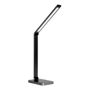 Lampă de masă LED Platinet PDL888B, 10W, reglabilă, încărcare wireless, port USB, neagră
