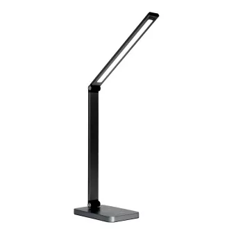 Lampă de masă LED Platinet PDL888B, 10W, reglabilă, încărcare wireless, port USB, neagră