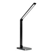 Lampă de masă LED Platinet PDL888B, 10W, reglabilă, încărcare wireless, port USB, neagră