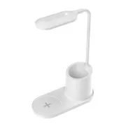 Lampă de masă LED Platinet PDL1930W, 3W, reglabilă, încărcare wireless, albă