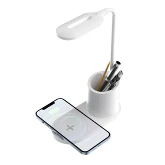 Lampă de masă LED Platinet PDL1930W, 3W, reglabilă, încărcare wireless, albă Lampă de masă LED Platinet PDL1930W, 3W, reglabilă, încărcare wireless, albă
