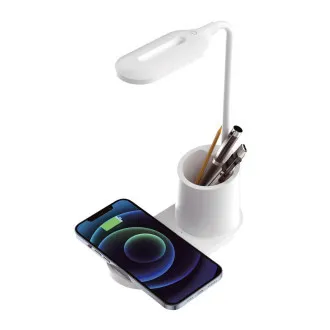 Lampă de masă LED Platinet PDL1930W, 3W, reglabilă, încărcare wireless, albă Lampă de masă LED Platinet PDL1930W, 3W, reglabilă, încărcare wireless, albă