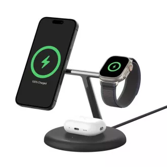 Belkin BOOST CHARGE PRO Qi2, suport magnetic 3in1 15W, negru