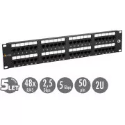 Panou de patch-uri Solarix 19" 48 x RJ45 CAT5E UTP 150 MHz negru 2U SX48-5E-UTP-BK