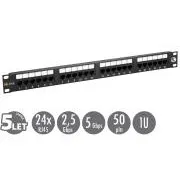 Panou de patch-uri Solarix 19" 24 x RJ45 CAT5E UTP 150 MHz negru 1U SX24-5E-UTP-BK