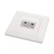 Priză Solarix CAT6 STP 2 x RJ45 montat încastrat alb