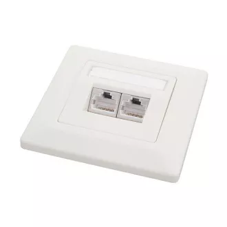 Priză Solarix CAT6 STP 2 x RJ45 montat încastrat alb
