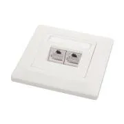 Priză Solarix CAT6 STP 2 x RJ45 montat încastrat alb