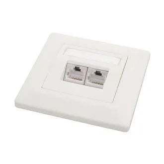 Priză Solarix CAT6 STP 2 x RJ45 montat încastrat alb Priză Solarix CAT6 STP 2 x RJ45 montat încastrat alb