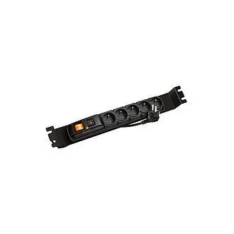 Panou de alimentare ACAR F5 FA 3m 5 poziții BK inclusiv suporturi pentru șine de 19" 1U, ACAR-F5-FA