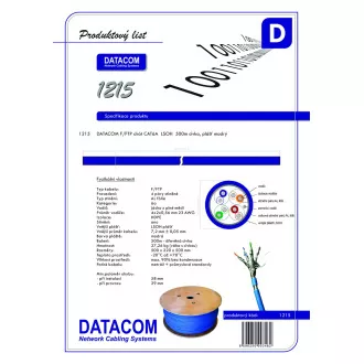 DATACOM F/FTP sârmă CAT6A Eca LSOH 500m bobină albastru