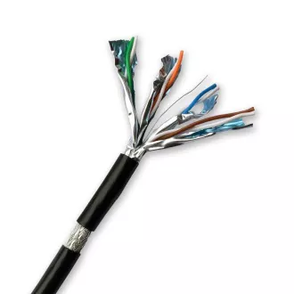 DATACOM S/FTP sârmă CAT7 PE, Fca 500m bobină, înveliș negru OUTDOOR