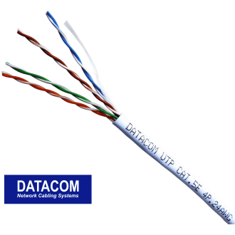 DATACOM UTP Cat5e cablu PVC 305m (fir), alb DATACOM UTP Cat5e cablu PVC 305m (fir), alb