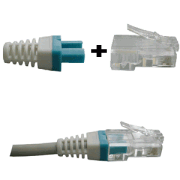 DATACOM Manșetă pentru conector RJ 45 albastru/alb 100 buc.