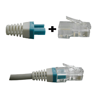 DATACOM Manșetă pentru conector RJ 45 albastru/alb 100 buc.